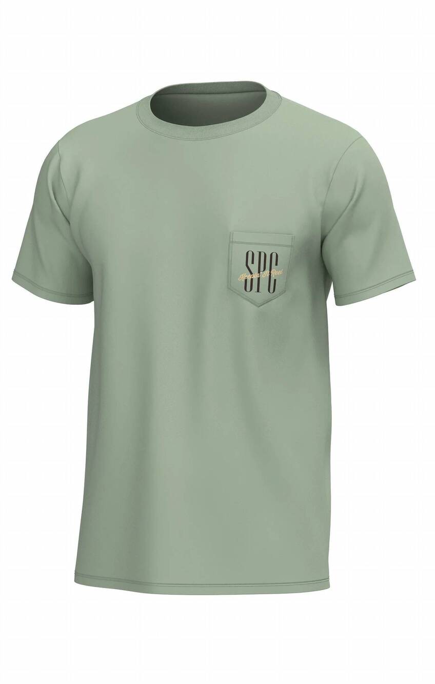NEW SOUTHERN POINT CO. men's keepin' it reel tee in smoke green